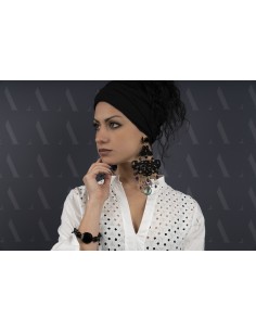 Orecchini Amlé in corno e pietre naturali prodotto ordinabile