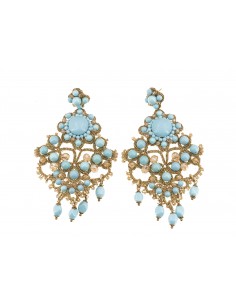 Orecchini Paola Parrinello in chiacchierino con pasta di turchese