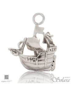 Pendente charm Caravella brunita in Argento - Solara Argenti