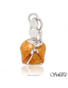 Pendente charm Santo Patrono in Argento mantello giallo - Solara Argenti