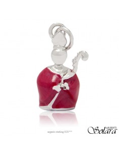 Pendente charm Santo Patrono in Argento mantello rosso - Solara Argenti