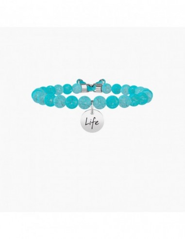 KIDULT Bracciale Philosophy In Acciaio 316L E Turchese Con Scritta '@Bedifferent', Gioiello Ipoallergenico Unisex, Regalo Significativo Con Scatola Originale