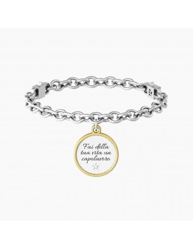 KIDULT Bracciale Uomo Donna In Acciaio 316L Con PVD Oro - Simboli, Ciondolo Corona E Cristalli, Ipoallergenico