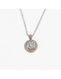 Collana donna Davite & Delucchi bottone in oro bianco e diamanti