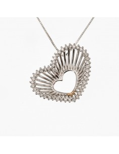 Giro collo Aprile gioielli a forma di cuore con diamanti taglio brillantr D. ct. 0,44
