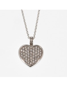 Collana donna Davite & Delucchi cuore in oro bianco e diamanti
