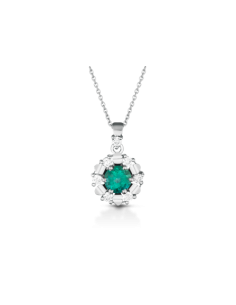 Collana PeG con diamanti taglio brillante e smeraldo. D. ct 0,11 S. ct.0,33