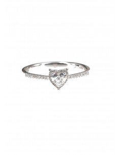 Anello Davite e Delucchi a forma di cuore con diamanti taglio brillante carati cebtrake a forma di cuore 0,25 g vs laterali 0,1