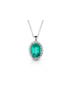 Collana   P&G con diamanti taglio brillante e smeraldo g.1,55 d. 0,10 s. 0,42