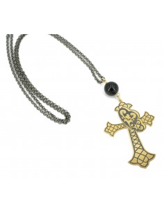 Collana con Ciondolo Croce Gotico in Argento Lebole Gioielli