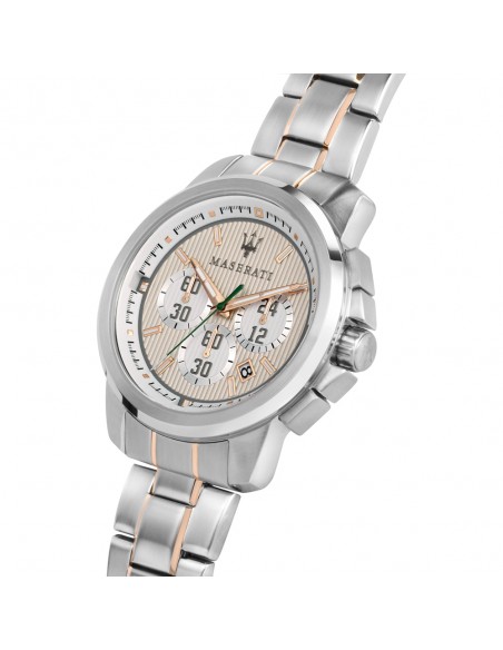 Maserati Stile Orologio Uomo Cronografo – Acciaio, Vetro Zaffiro, Quadrante Multicolore 45 Mm, 10 ATM