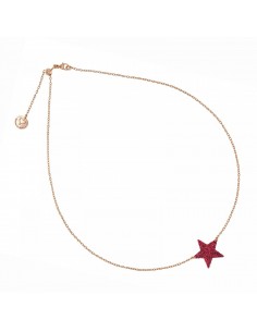 COLLANA GIROCOLLO CHOKER CON STELLA GLITTER FUCSIA