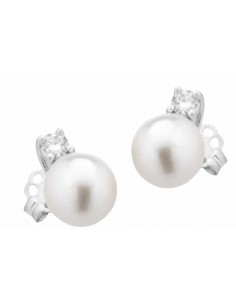 ORECCHINI PERLA MM8,5-9+CT 0,04