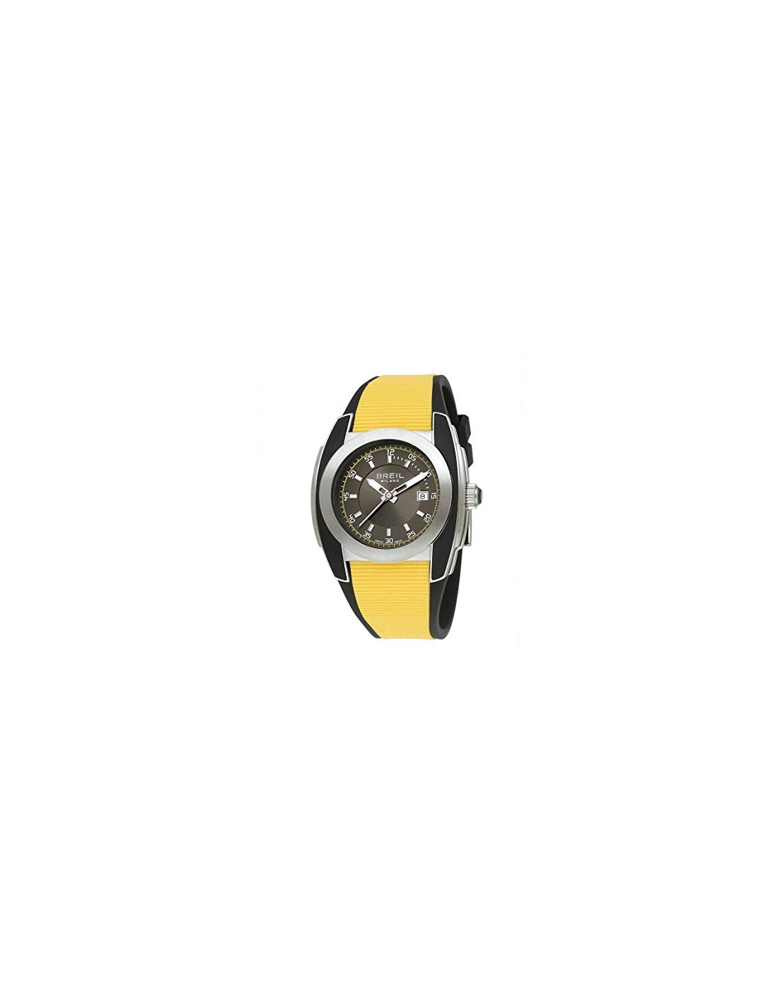 Breil Mate Orologio Da Uomo – Cinturino Pelle Giallo Lime, Quadrante Nero, 37 Mm, Multifunzione