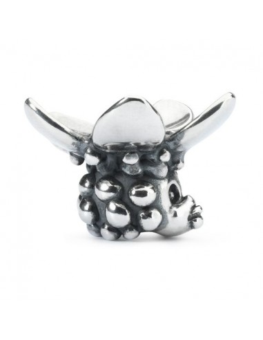 Trollbeads Perlina In Vetro Rosa Regina – Colore Bianco E Rosa – TGLBE-30044 – Con Astuccio Originale